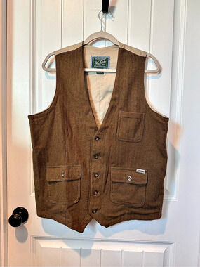 Woolrich Men's Wool Blend Olive Vest Size Large